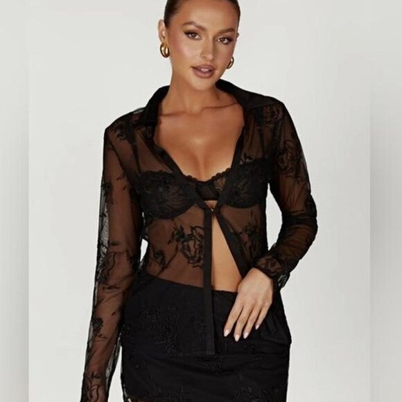 Meshki Tops - New Meshki Vivica Embroidered Top